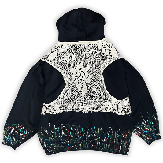 BLACK HOODIE-MESH (L-XL)