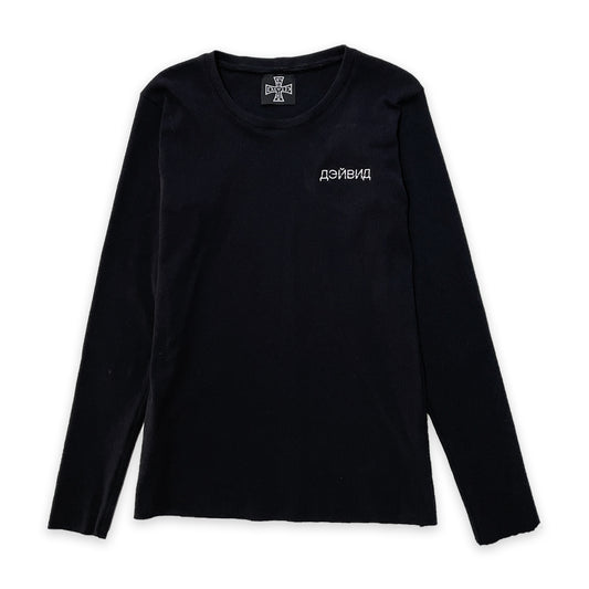 BLACK RIB KNIT LONGSLEEVE